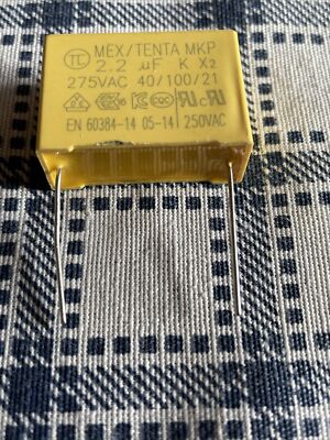 1 X Condensatore 2,2uF 275V Ac ISKRA KNB1560 MKP Class X2 Per Filtri Crossover E - Foto 6