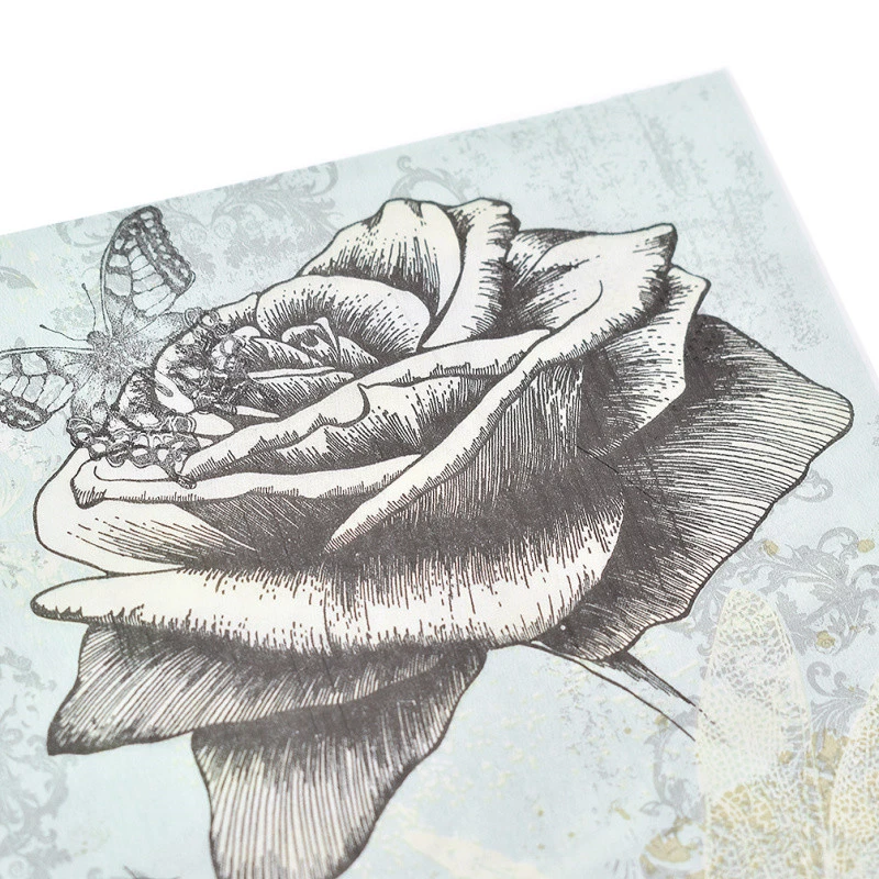 Servilletas de papel con flores de mariposa 20 un. servilletas pañuelos suministros para fiestas decoración del hogar Foto 3 de 4