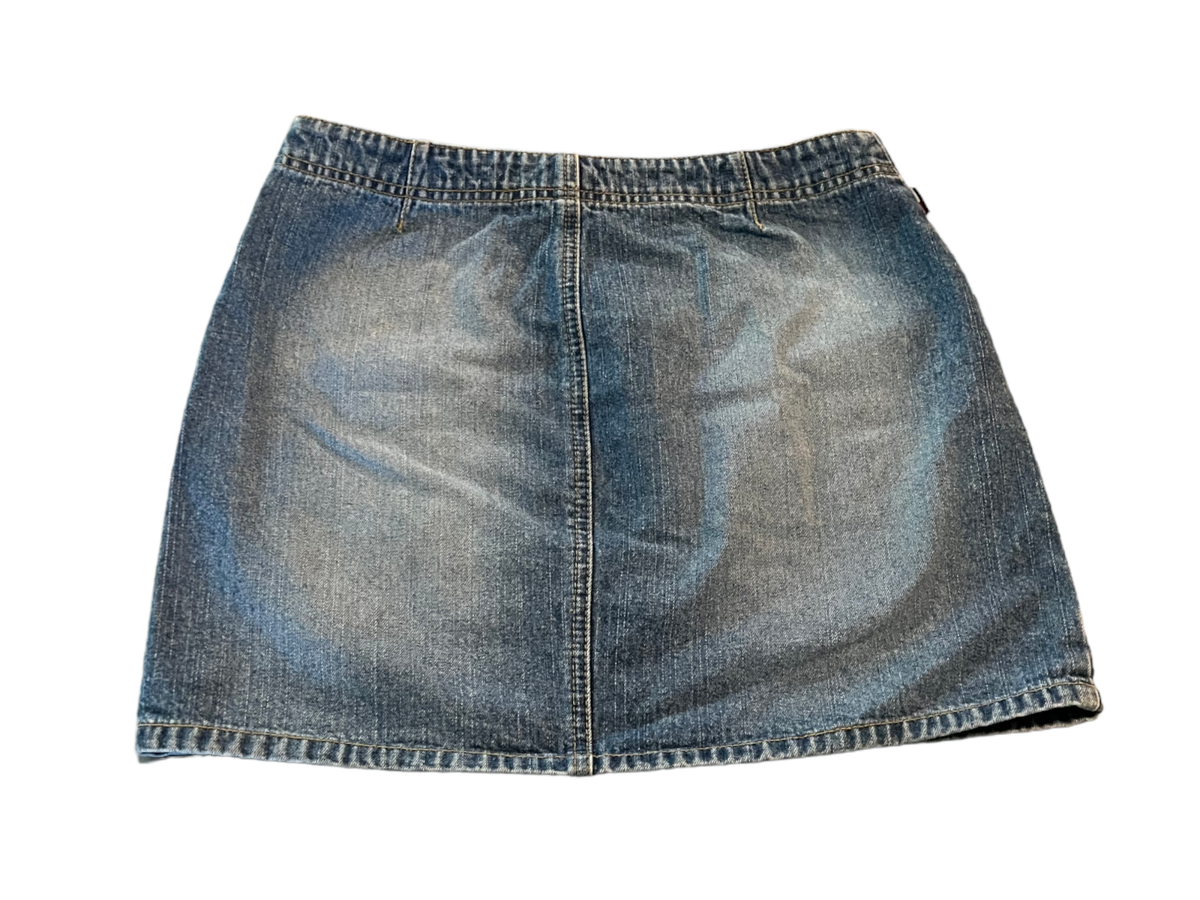 Y2K Tommy Girl Tommy Hilfiger Denim Mini Skirt Lace Up Front 