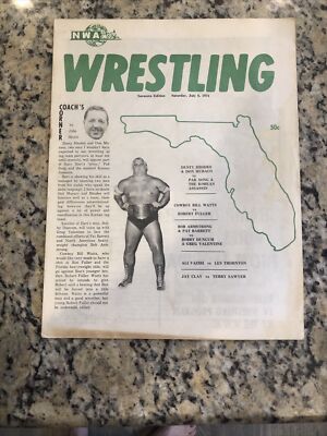 Wrestling Program Florida Sarasota 7/6/74 Dusty Rhodes Cowboy Bill Watts