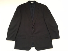 JOSEPH  FEISS Comfort Sretch Black 100 WOOL jacket blazer 2 button 44R 39W EUC