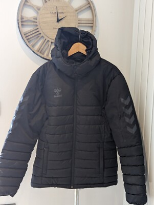 Hummel schwarz Elite Side Line Jacke Puffa Style neu mit Etikett Größe Large 