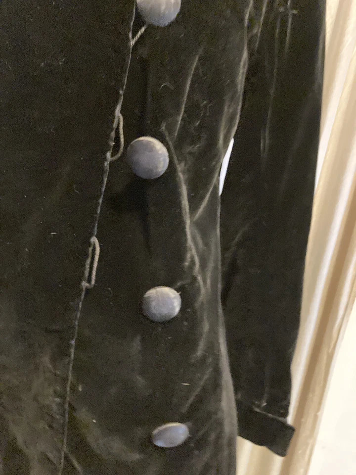 Antique Victorian Black velvet  Jacket coat Large Steampunk 1880 Original - Image 3 of 4