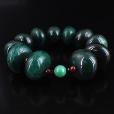 Green Emerald, Ruby Onyx 491.00 Cts Beaded Stretchable Bracelet VK 76 E579