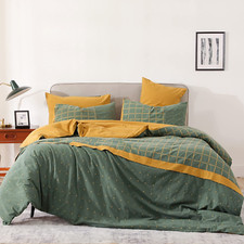 VENTIDORA 3 Piece Duvet Cover Set Queen Size 100 Organic Washed Cotton NEW