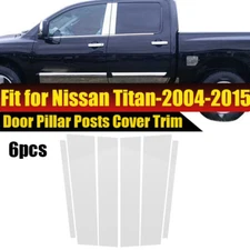 6x Car Window Pillar Post Accessories For Nissan Titan Crew Cab 2004-2015 Chrome
