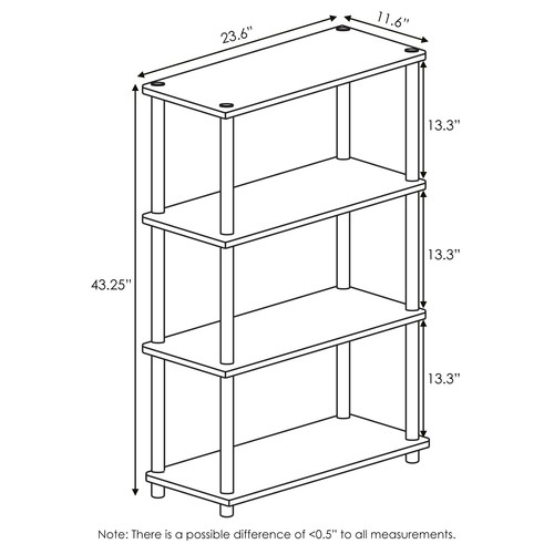 Furinno Turn-N-Tube 4-Tier Multipurpose Shelf Display Rack, Pink/White - Picture 2 of 5