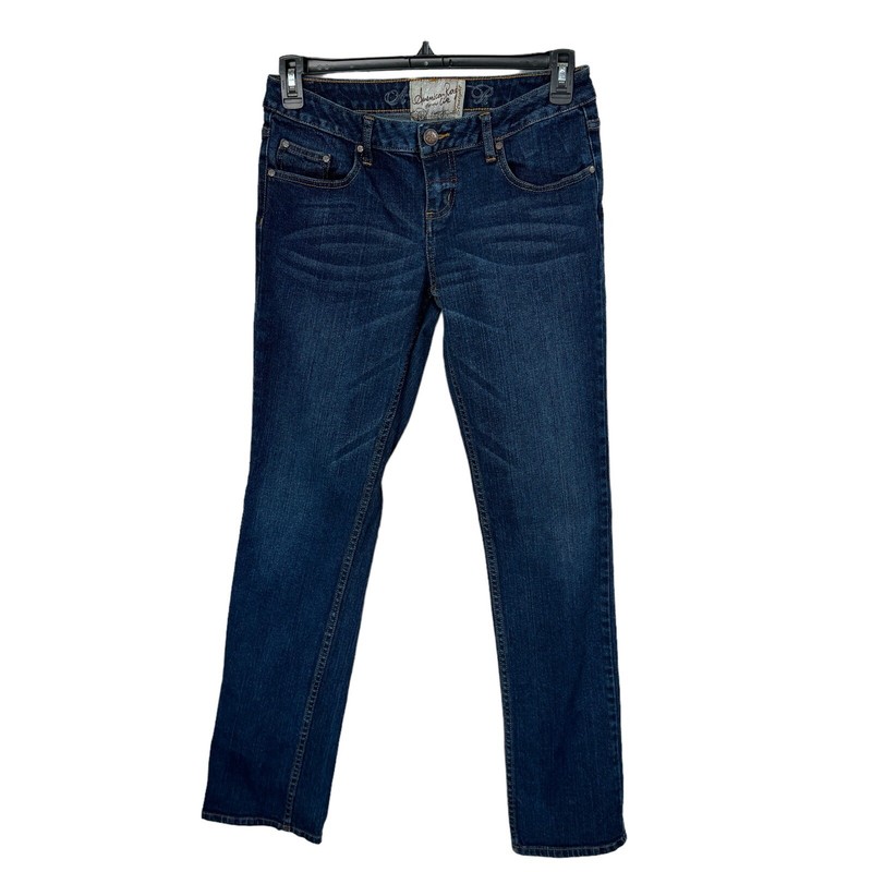 American Rag Cie Junior SZ 9R Straight Jeans Low-Rise Stretch Pockets Whiskered