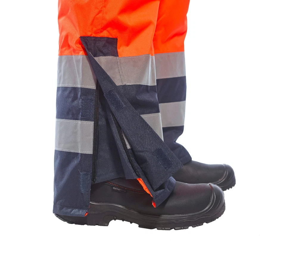Hi Vis bib & brace Portwest quilt lined waterproof padded Yellow & Orange S489 - Image 3 of 4