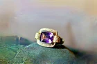 Vintage Lagos "Caviar" Sterling Silver and 18k gold with 44 diamonds ring