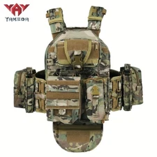 YAKEDA Tactical Vest Outdoor Combat Training Utility Vest with Multiple Pouches
