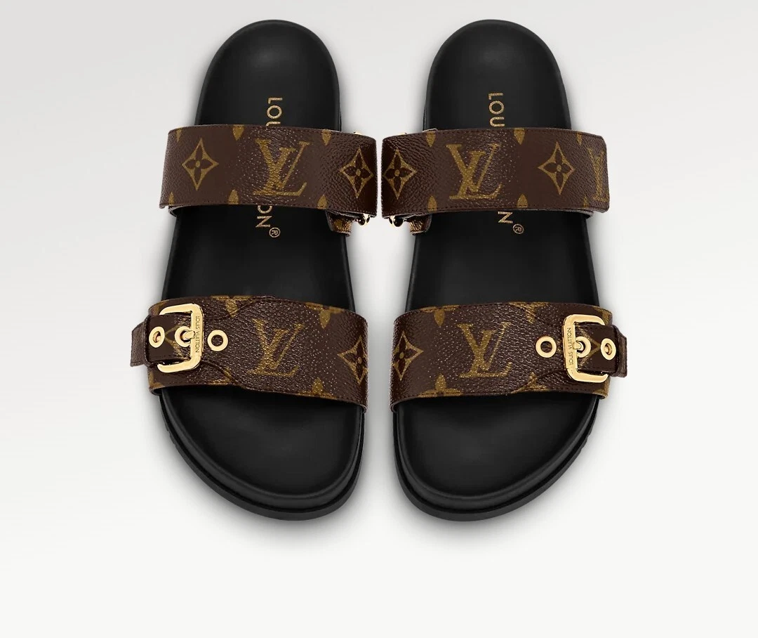 Louis Vuitton - Authenticated Sandal - Leather Black Plain for Men, Very Good Condition