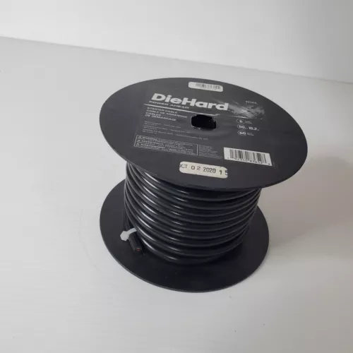 DieHard Car Starter Battery Cable 6 Gauge 60V 50ft Spool Roll 45104 Black Wire