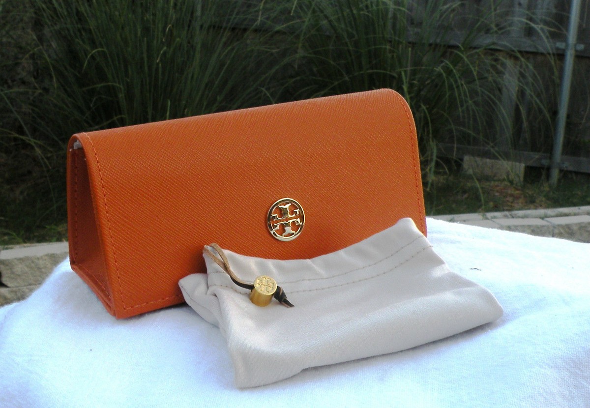 New Tory Burch Sunglasses Orange Case Authentic Sunglass Pouch