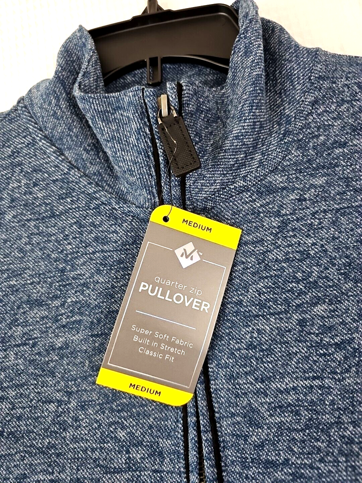 Sams ClubMen's Size MBBlue 1/4 Zip Pullover Super Soft Sweater