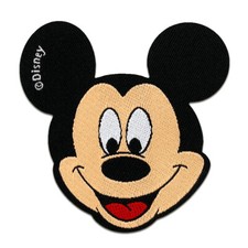 Aufn&auml;her / B&uuml;gelbild - Mickey Mouse Disney Comic Kinder &ndash; schwarz &ndash; 6,5x6,5cm