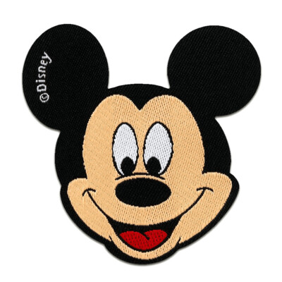 Aufnäher / Bügelbild - Mickey Mouse Disney Comic Kinder   schwarz   6,5x6,5cm