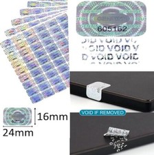 216x Garantiesiegel Hologramm Aufkleber Siegel 3D NUMERIERT Garantie 24x16 mm