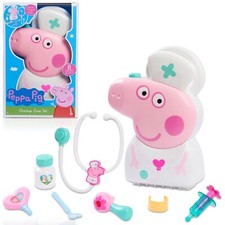 Peppa Pig Checkup Case Set with Carry Handle, 8-Piece Doctor Kit for Kids wit...