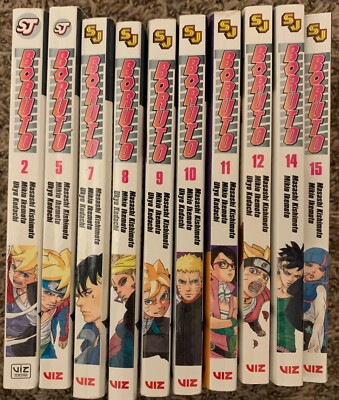Boruto Naruto next Generation English Manga Vol. 2, 5, 7-12, 14, 15- Very Good