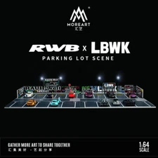 Diorama 1:64 Car Parking Lot Display Model LED Lighting Car Garage Scene Model