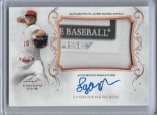 2018 Leaf Trinity LYON RICHARDSON Tag Patch Bronze Prismatic Auto RC Reds
