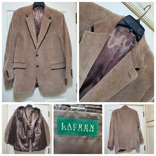 Lauren Ralph Lauren Blazer Mens 44R Brown Corduroy Western Office Jacket Sport