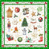 20 Servietten Cozy Christmas Time Green GemüTliche Weihnachten GrüN Deko 33X33Cm