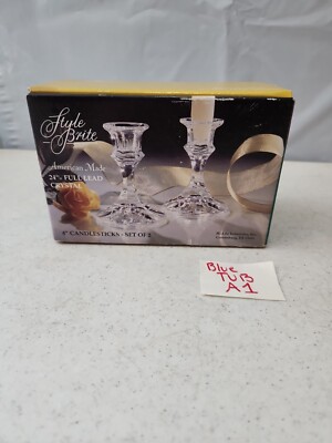 Style Brite 24% Lead Crystal Candlestick Holders