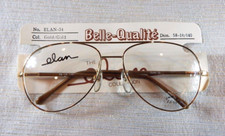 Vintage ELAN 34 Gold/Gold 58/18 Double Br Aviator Eyeglass Frame NOS 298