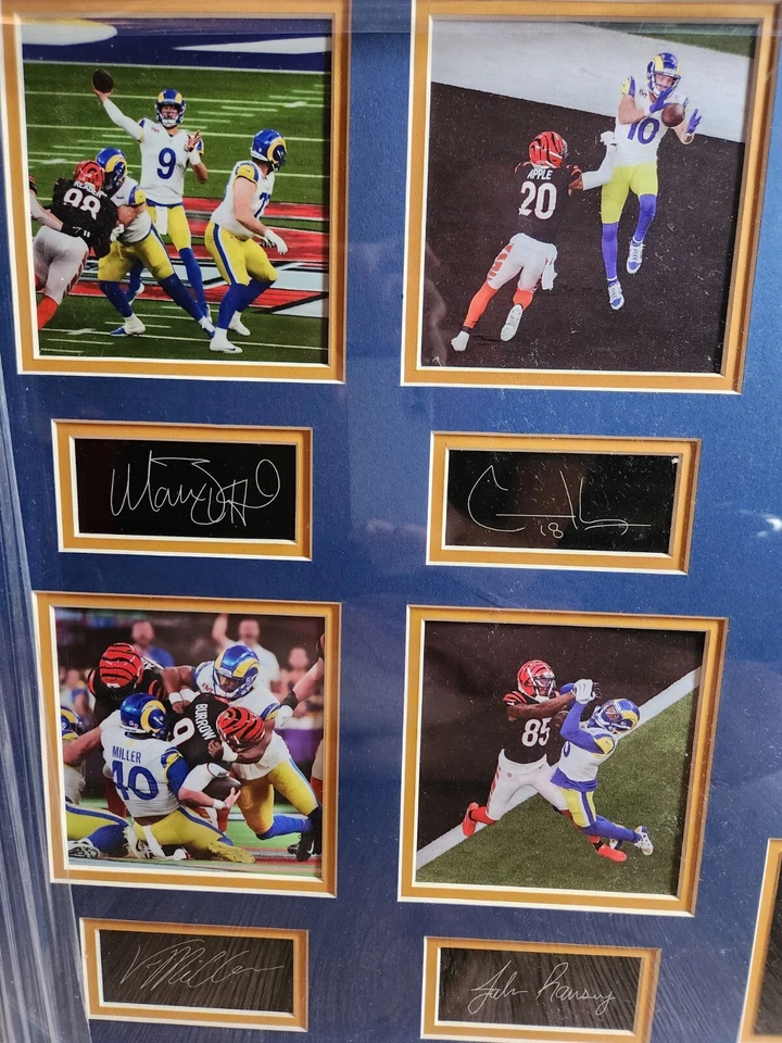 Autógrafos, fotos, moldura personalizada do campeonato do Superbowl Los Angeles Rams - Imagem 3 de 4