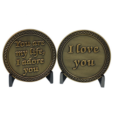 I Love You You are my Life, I Adore You Challenge Coin Valentine's Day Anniversa