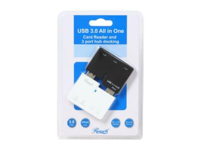 SD Card Reader 7-in-1, 3-Port USB 3.0 Hub with 4 Memory Card Reader Windows/Mac