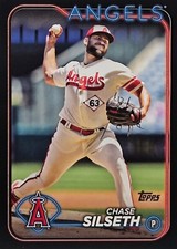 2024 Topps Series 2 Chase Silseth BLACK PARALLEL #/73 ⚫️ 🔥 Angels 😇