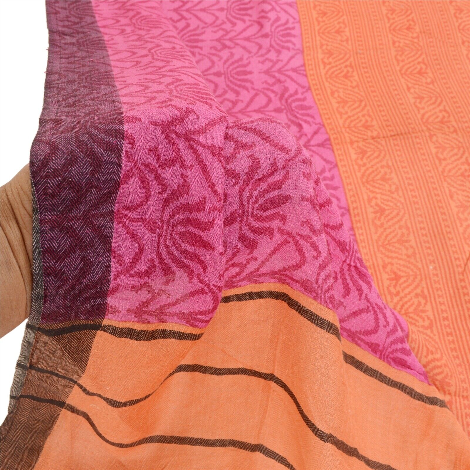 Sanskriti Vintage Lowest price challenge Dupatta Long Stole Woolen Soft Overseas parallel import regular item Peach W Printed