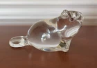 VTG 1975 Signed Steuben Glass Crystal Beaver W/ Garnet Eyes: Lloyd Atkins Design