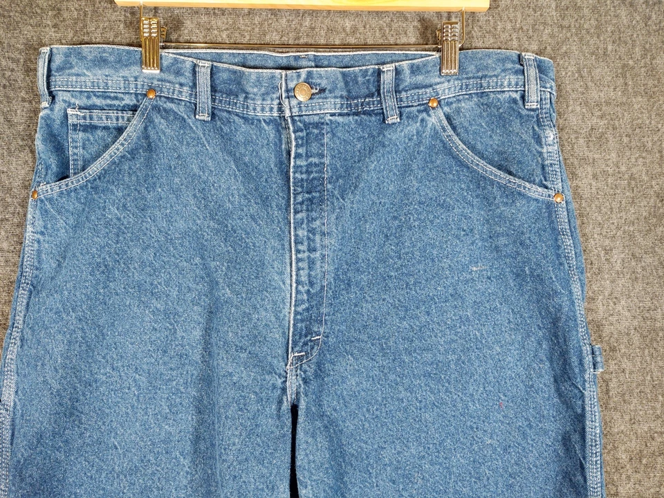 复古 90 年代钥匙木匠牛仔短裤男式 40 中号水洗棉易版美国 — 第 3/4 张图片