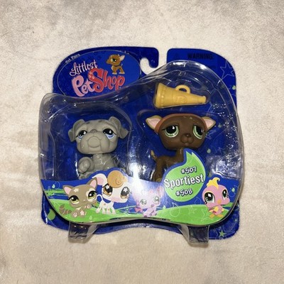 Littlest Pet Shop Pet Pairs Bulldog #508 Greyhound Dog #507 Sportiest NEW