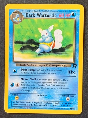 Dunkles Wartortle 46/82 Team Rocket Uncommon Pokemon Karte WOTC Vintage