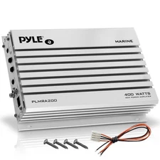 Pyle Hydra Marine Amplifier Elite Series 400W 2Ch Dual MOSFET RMS 200W