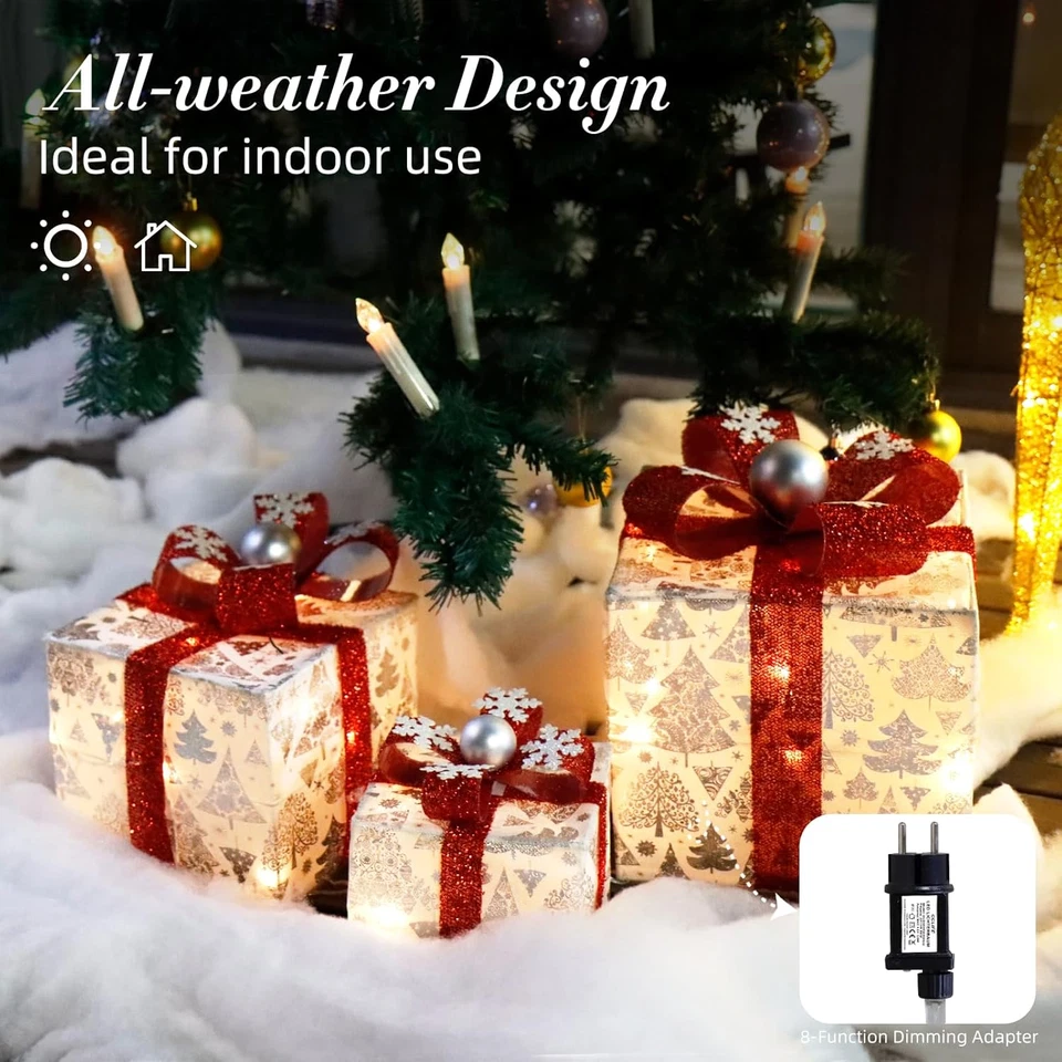 Led Addobbi Natalizi 3Pcs, Versione a Corrente, Decorazioni Natale per La Casa,  - Immagine 3 di 4