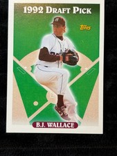 1992 Topps Draft Pick B.J. Wallace Baseball Card #33 Pitcher Mississippi State B