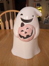 Goblin Ghoul LED Ceramic Halloween Ghost With Pumpkin 11