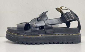 Dr. Martens Terry Black Leather Platform Strap Sandals Men's Size 13