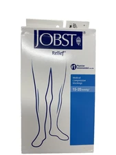NIP Jobst Relief Medical Compression Stockings 15-20 mmHg Black Thigh High M