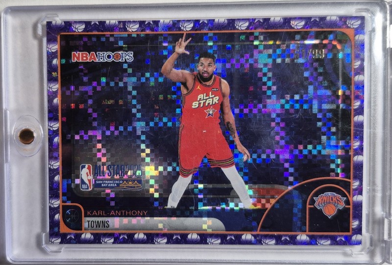 2025-26 NBA Hoops Karl-Anthony Towns All Star Hyper Checker Refractor /99 CLEAN