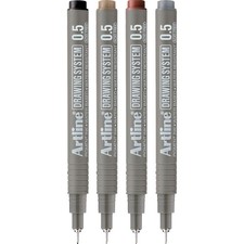 Artline Drawing System 0.5mm Fineliner Pens Set 4 Colours – Artist Technical Pen