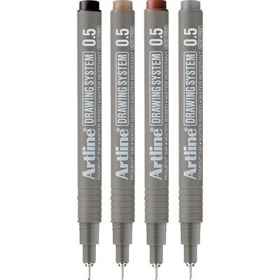 Artline Drawing System 0.5mm Fineliner Pens Set 4 Colours   Artist Technical Pen