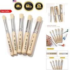 Stencil Brushes Set 5 Pcs Natural Bristle Wooden Handle Painting Tools for Ar...