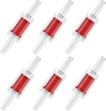 Pawfly Aquarium Check Valves Plastic One Way Non-Return 6 Pack, Red 